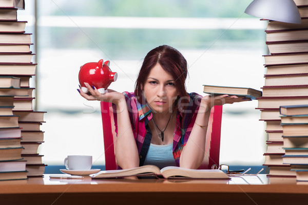 Jeune femme étudiant collège examens fille livres [[stock_photo]] © Elnur