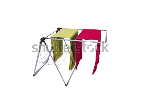 Collapsible clotheshorse isolated on the white background Stock photo © Elnur