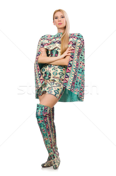 Model wearing dress with Azerbaijani carpet elements isolated on Stock photo © Elnur