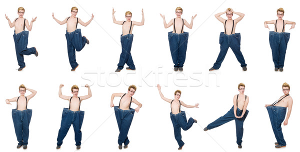 Funny man with trousers isolated on white Stock photo © Elnur