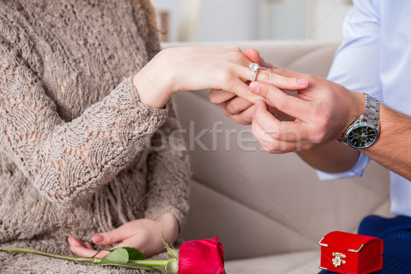 Romantic concept with man making marriage proposal Stock photo © Elnur