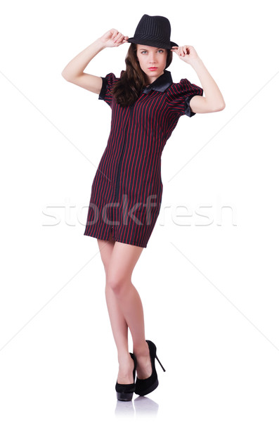 Nő gengszter izolált fehér lány modell Stock fotó © Elnur
