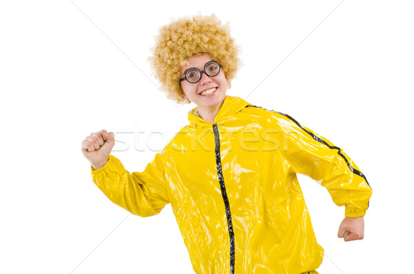 Stock photo: Man in yellow suit isolated on white