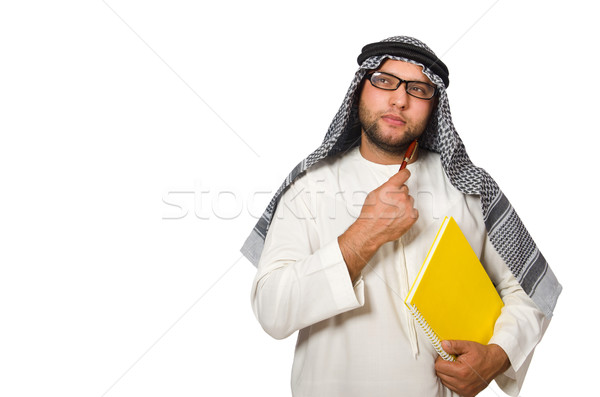 Concept with arab man isolated on white Stock photo © Elnur