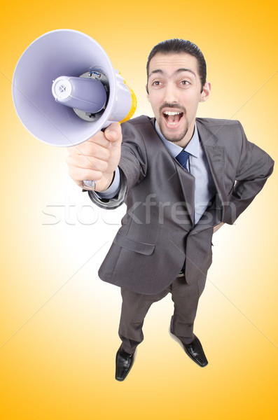Férfi kiált kiabál hangfal üzlet munka Stock fotó © Elnur