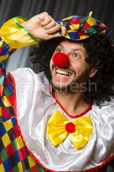 Drôle clown humoristique rideau sourire anniversaire [[stock_photo]] © Elnur