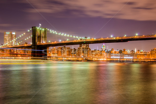 Night panorama of Manhattan in New York, USA Stock photo © Elnur