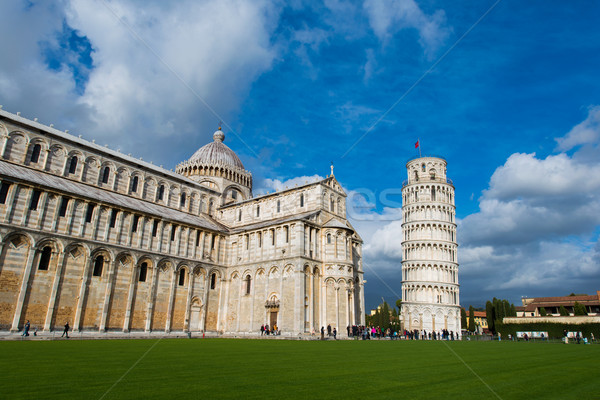 Famous leaning tower of Pisa during summer day Stock photo © Elnur