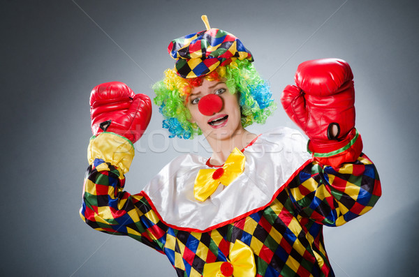 Clown with boxing gloves in funny concept Stock photo © Elnur