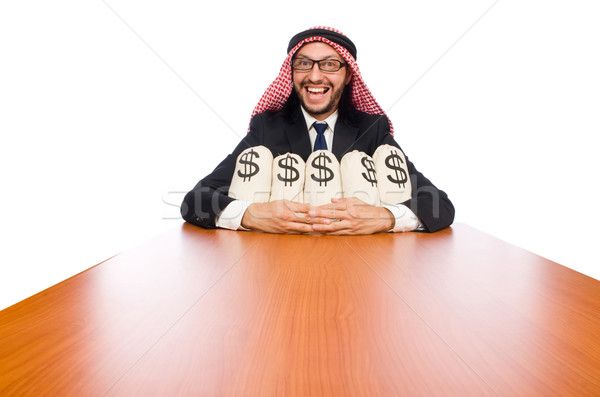 Arab businessman with sacks of money Stock photo © Elnur