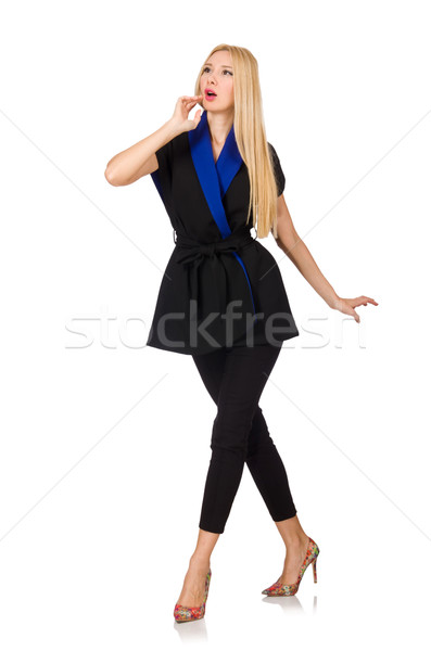 Woman in classic black vest isolated on white Stock photo © Elnur