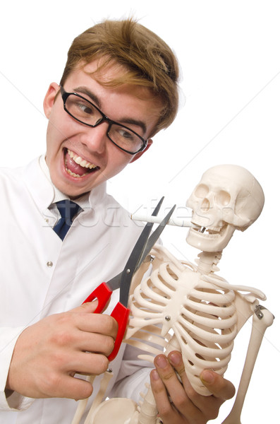 Antismoking concept with man and skeleton Stock photo © Elnur