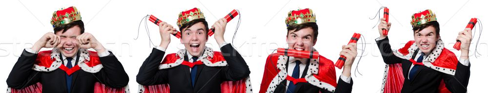Király üzletember korona férfi öltöny piros Stock fotó © Elnur