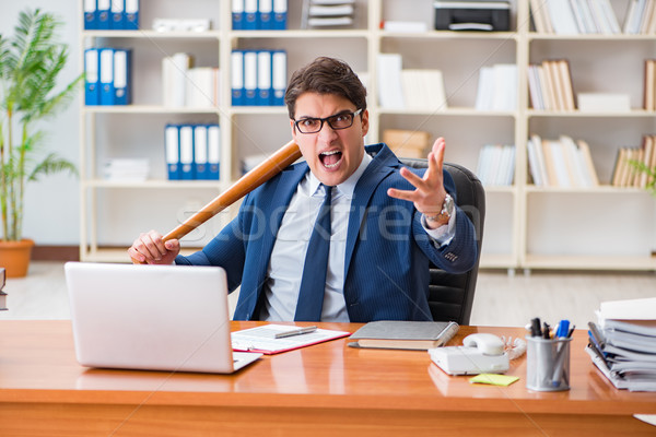 Angry aggressive businessman in the office Stock photo © Elnur