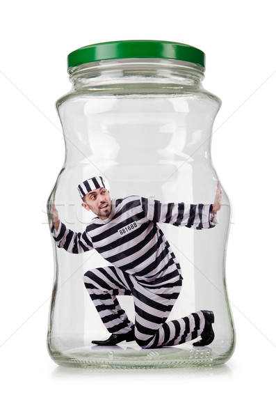 Glas leer jar isoliert weiß Recht Stock foto © Elnur