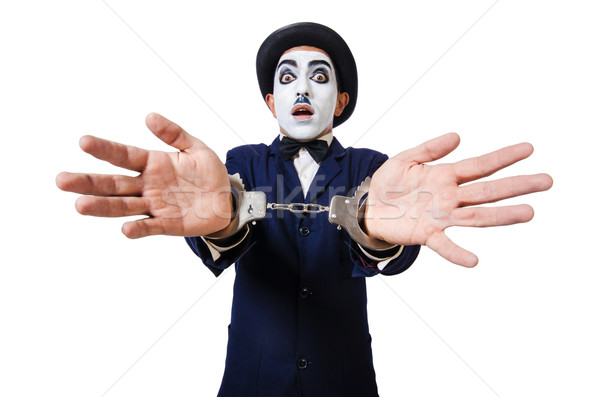 Man with handcuffs isolated on white Stock photo © Elnur