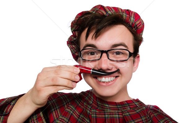 Scotsman with smoking pipe isolated on white Stock photo © Elnur