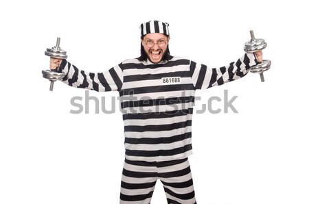 Komik hapis tutuklu polis top özgürlük Stok fotoğraf © Elnur