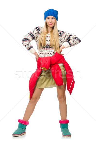 A girl in bright winter clothes isolated on white Stock photo © Elnur