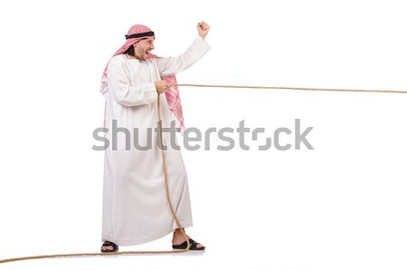Concept with arab man isolated on white Stock photo © Elnur