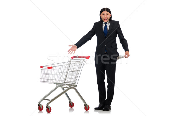 Homme courir sur argent supermarché fond [[stock_photo]] © Elnur