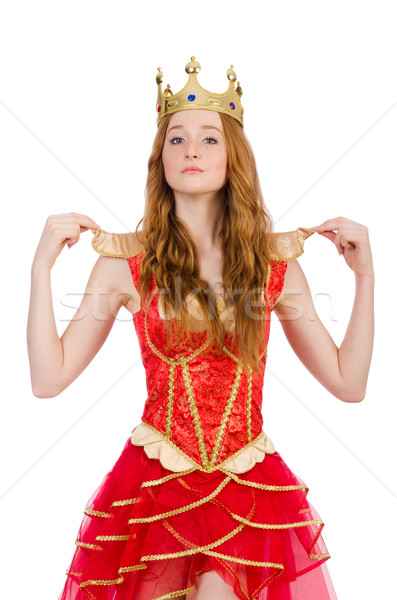 Queen in red dress isolated on white Stock photo © Elnur
