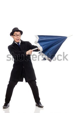 Young elegant man holding bat isolated on white Stock photo © Elnur