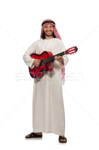 Arab man playing isolated on white Stock photo © Elnur