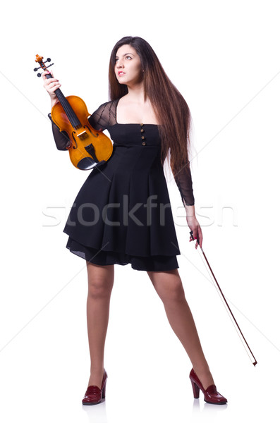 Woman playing violin isolated on the white Stock photo © Elnur
