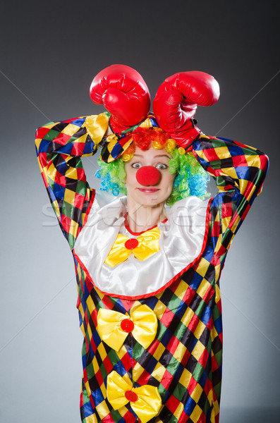 Funny clown with boxing gloves Stock photo © Elnur