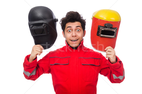 Funny welder isolated on white Stock photo © Elnur