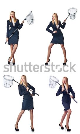 Foto stock: Mujer · oficial · de · policía · aislado · blanco · erótico · femenino