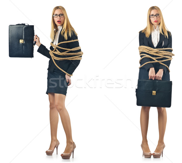 Woman tied up isolated on the white background Stock photo © Elnur