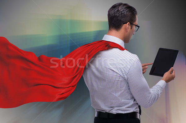 Man in red cover protecting city Stock photo © Elnur