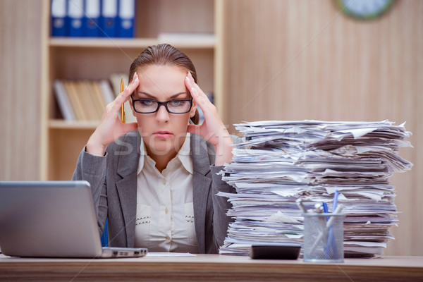 Beschäftigt stressig Frau Sekretär Stress Büro Stock foto © Elnur