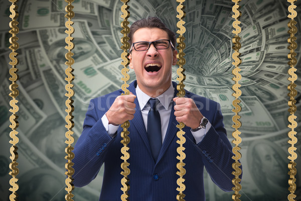Férfi csapdába esett börtön dollár üzlet pénz Stock fotó © Elnur