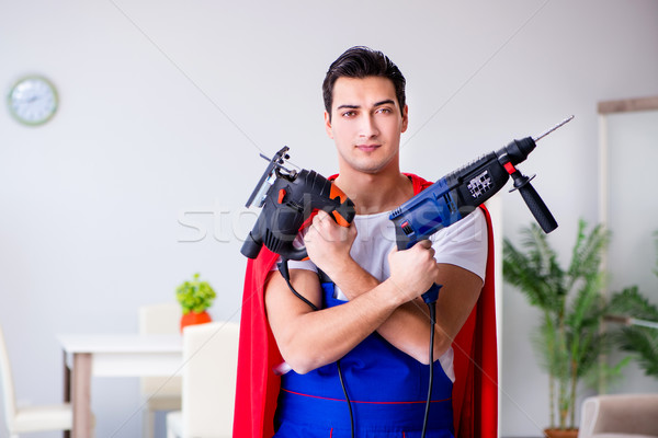 Superhero repairman with tools in repair concept Stock photo © Elnur