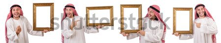 The arab with picture frame on white Stock photo © Elnur