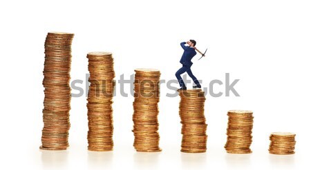 Cryptocurrency concept with businessman mining money Stock photo © Elnur