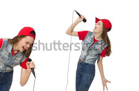 Collage of woman dancing isolated on white Stock photo © Elnur