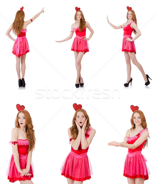 Bastante jovem modelo mini rosa vestir Foto stock © Elnur
