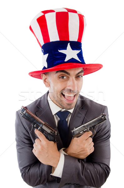 Man with gun and american hat Stock photo © Elnur