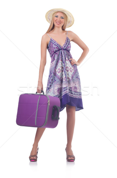 Woman going to summer vacation isolated on white Stock photo © Elnur