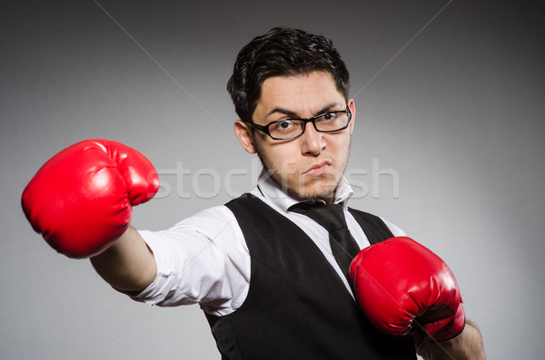 Funny boxer businessman in sport concept Stock photo © Elnur