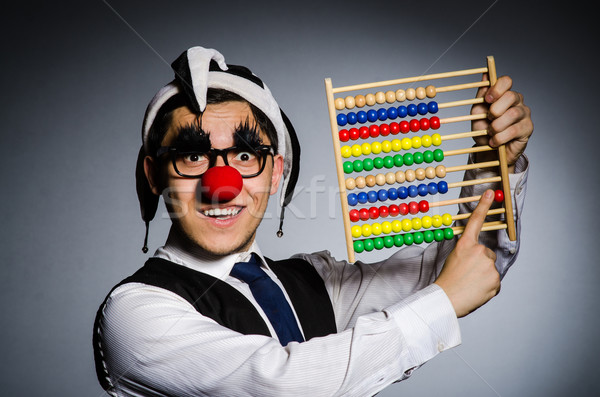 Grappig clown abacus boekhouding glimlach gelukkig Stockfoto © Elnur