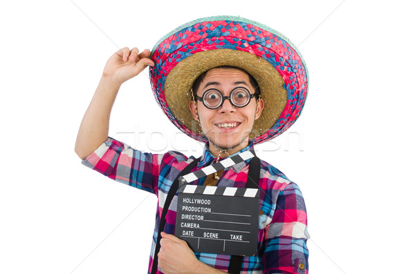 Komik Meksika geniş kenarlı şapka adam film video Stok fotoğraf © Elnur