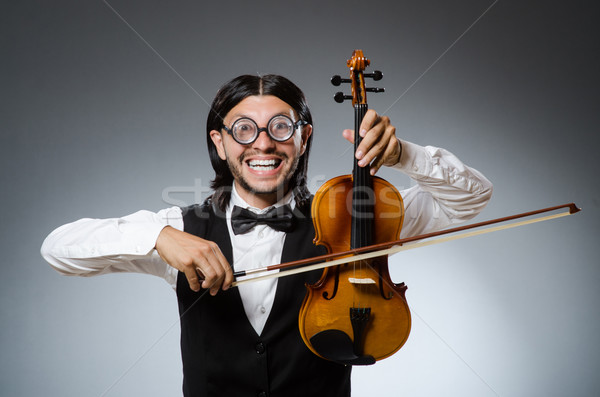 Funny Geige Violine Spieler musikalische Mann Stock foto © Elnur