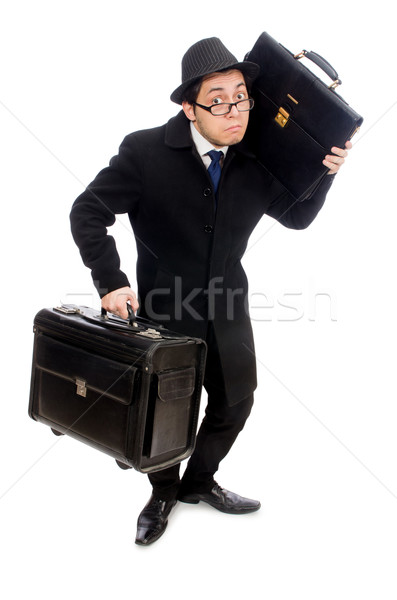 Young man holding bags isolated on white Stock photo © Elnur