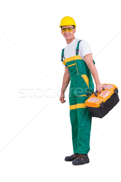 Young man with toolkit toolbox isolated on white Stock photo © Elnur