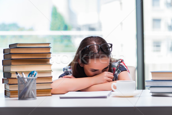 Young woman student with many books Stock photo © Elnur